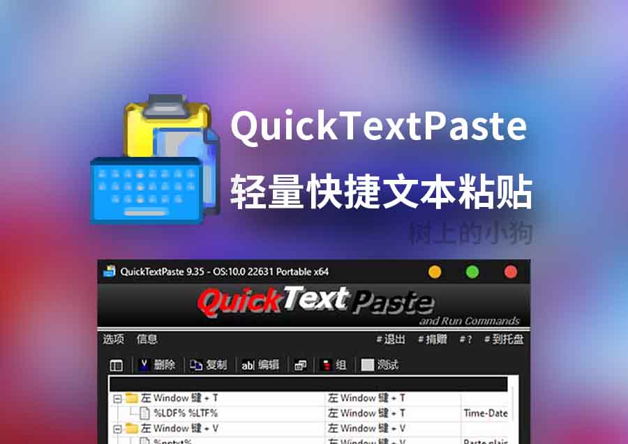 【PC/工具】快速文本粘贴 QuickTextPaste v9.33 多语便携版
