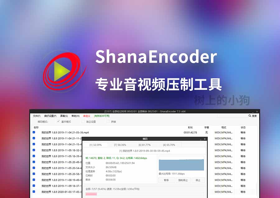 【PC/转码】CPU+GPU 加速专业 音视频压制工具 ShanaEncoder V7.3.0.0 中文 | 免安装 | GUI | 批量处理