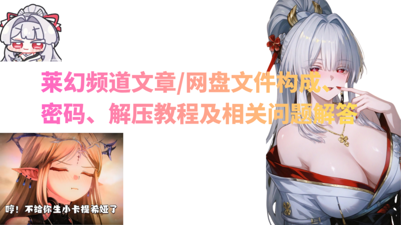 莱幻频道文章/网盘文件构成、密码、解压教程及相关问题解答-玄夜の资源小站 - 获取千万好用软件游戏以及动漫推荐