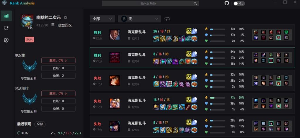 图片[1]-英雄联盟Rank Analysis_v1.8.0战绩查询工具 - 玄夜の资源小站-玄夜の资源小站