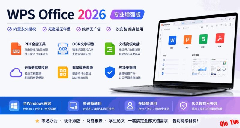 WPS Office 2026 专业增强版 高效办公文档处理工具-Sakuraxy